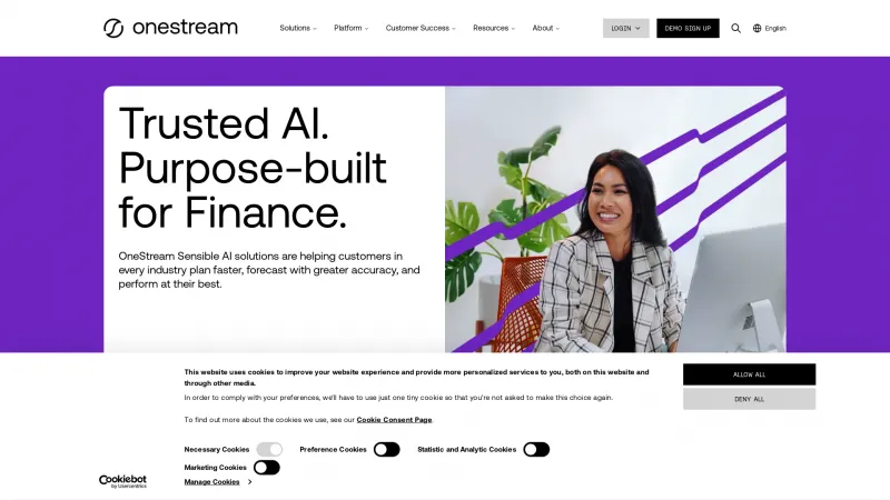 Homepage of OneStream