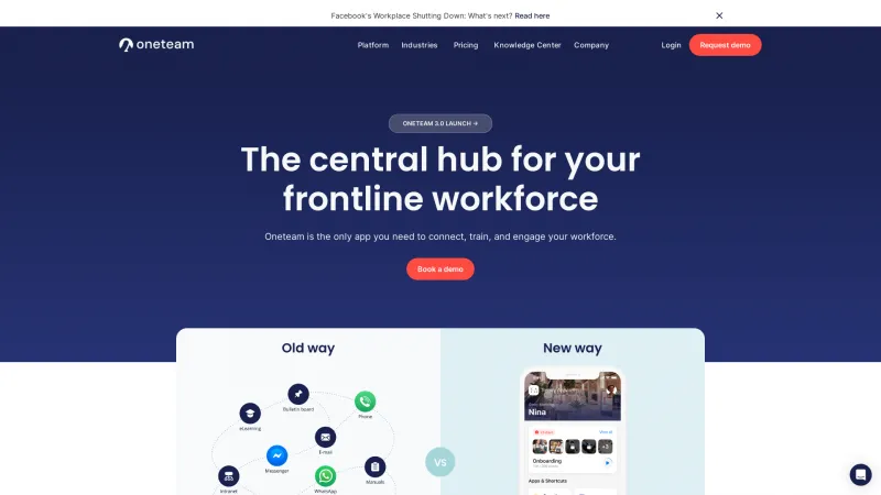 Homepage of Oneteam