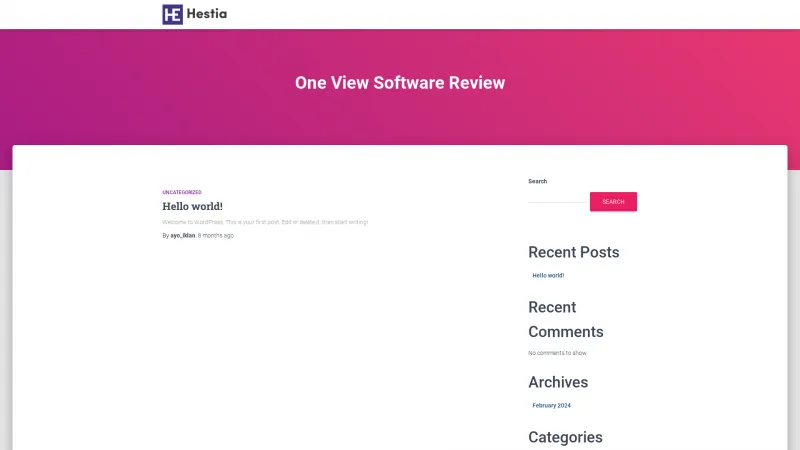 Homepage of OneView