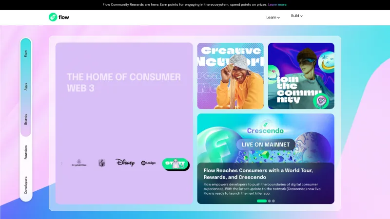 Homepage of Flow