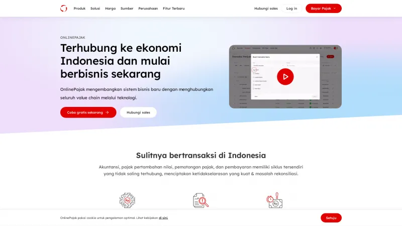 Homepage of OnlinePajak