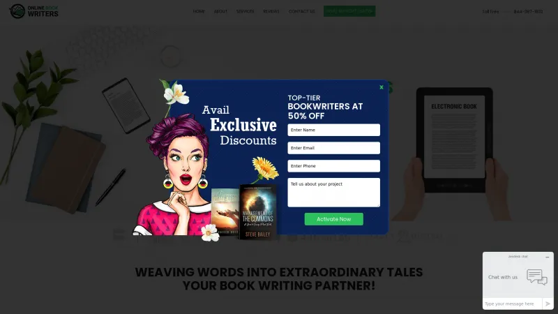 Homepage of Online Book Writers