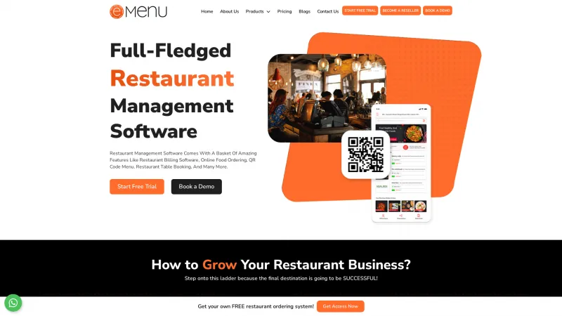 Homepage of Online eMenu