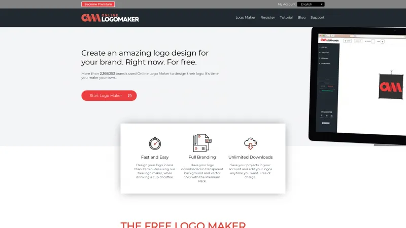 Homepage of Online Logo Maker