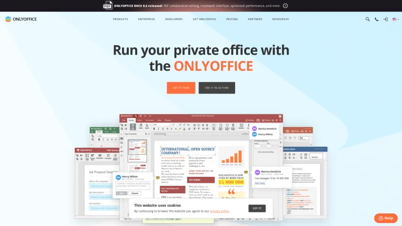 Homepage of ONLYOFFICE