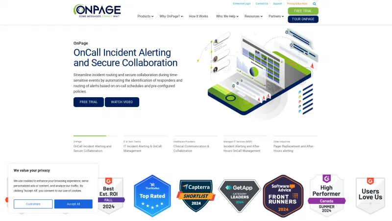 Homepage of OnPage