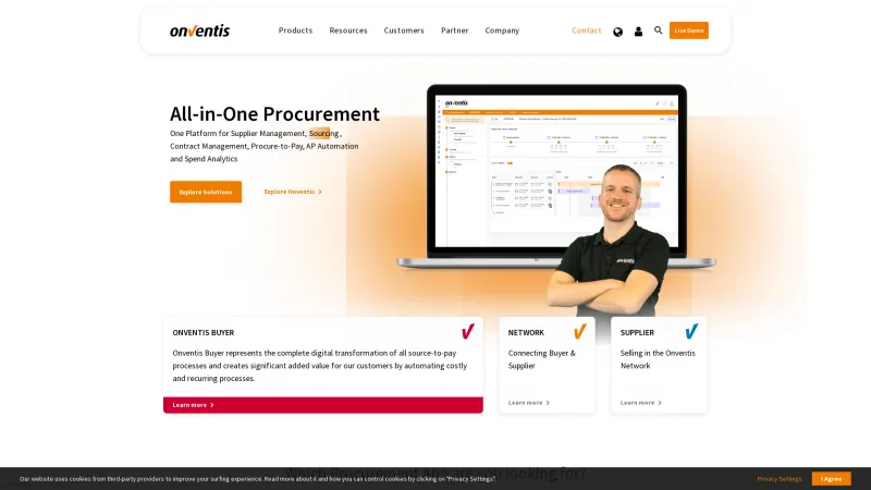 Homepage of Onventis