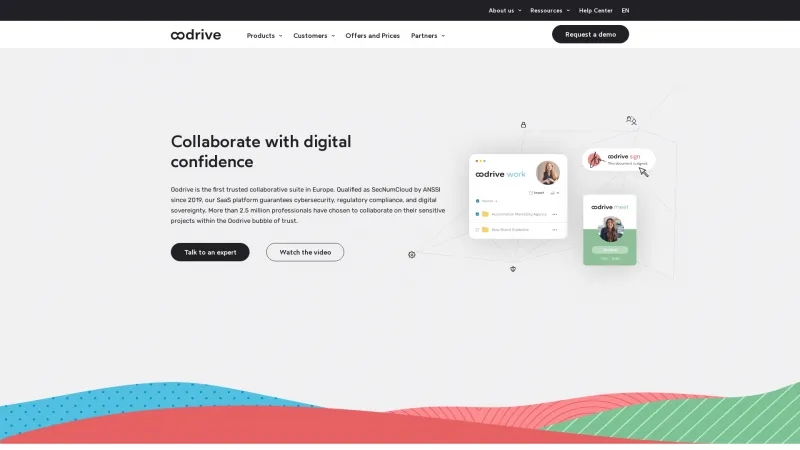 Homepage of Oodrive