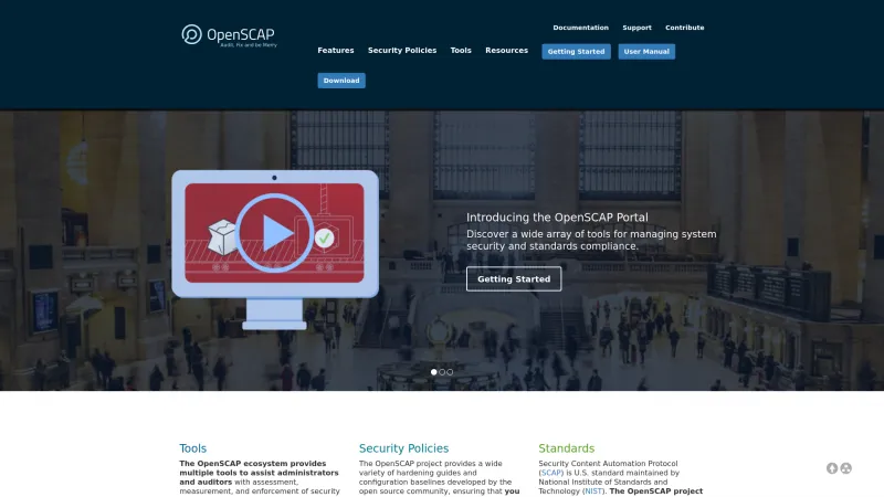 Homepage of OpenSCAP