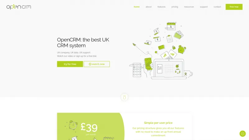 Homepage of OpenCRM