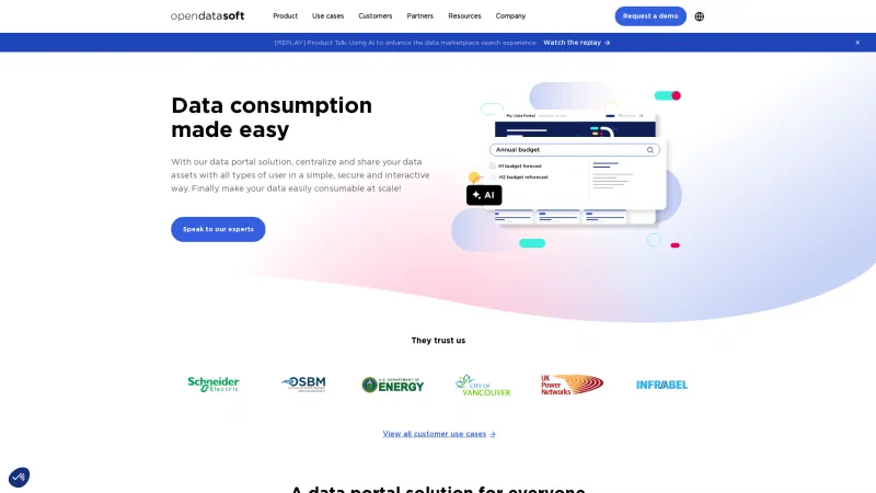 Homepage of OpendataSoft