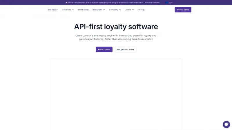 Homepage of Open Loyalty