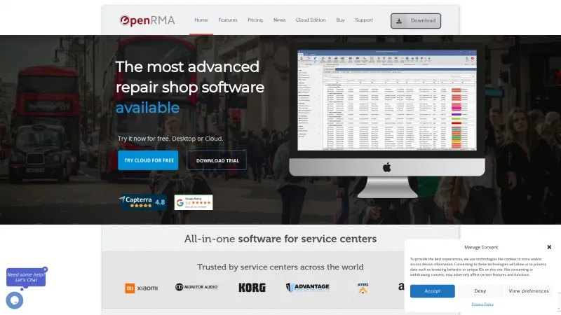 Homepage of OpenRMA