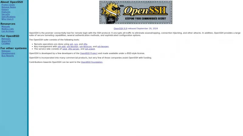 Homepage of OpenSSH