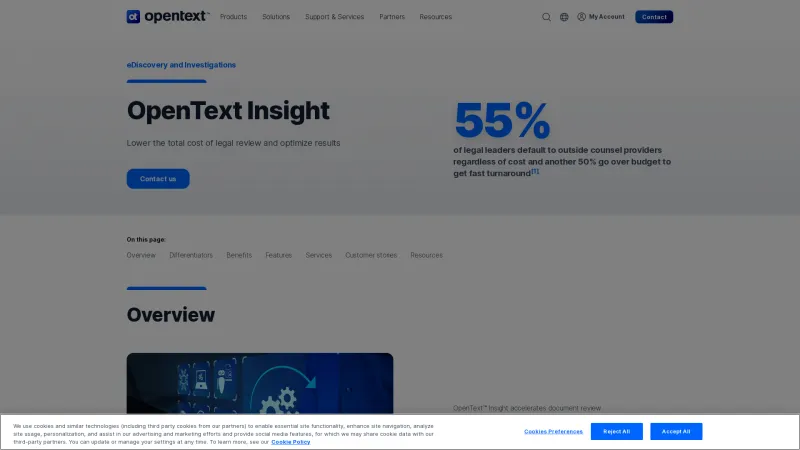 Homepage of OpenText Insight