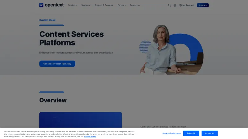 Homepage of OpenText Content Suite