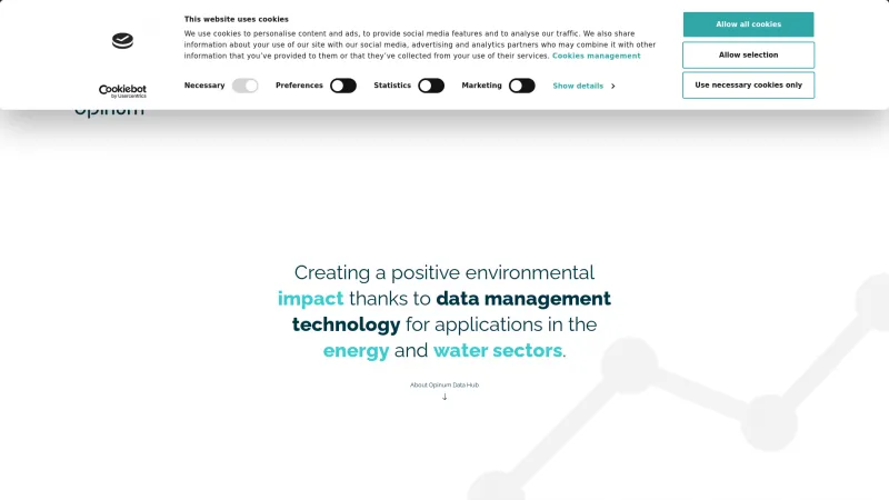 Homepage of Opinum Data Hub