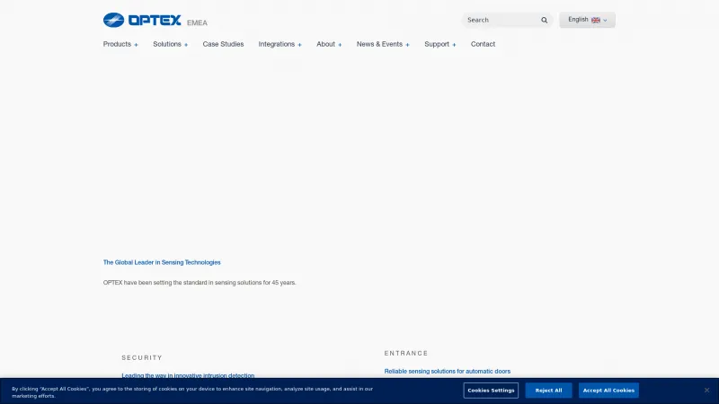 Homepage of OPTEX