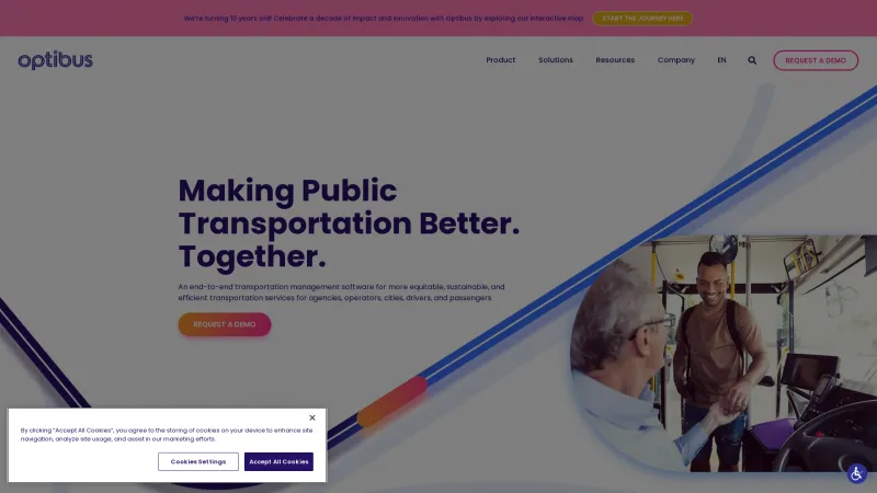 Homepage of Optibus