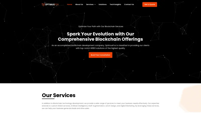 Homepage of OptimusFox