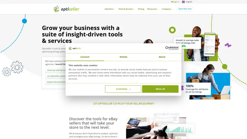 Homepage of Optiseller