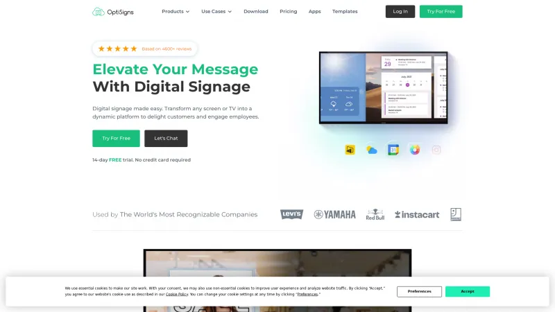 Homepage of OptiSigns