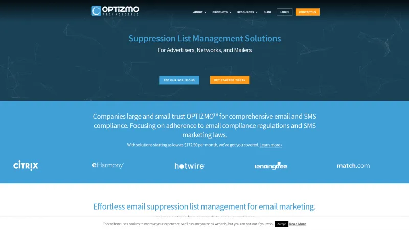 Homepage of OPTIZMO