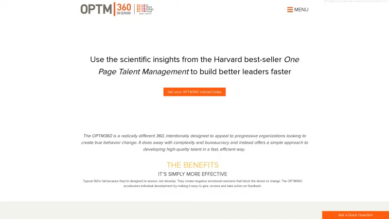 Homepage of OPTM360