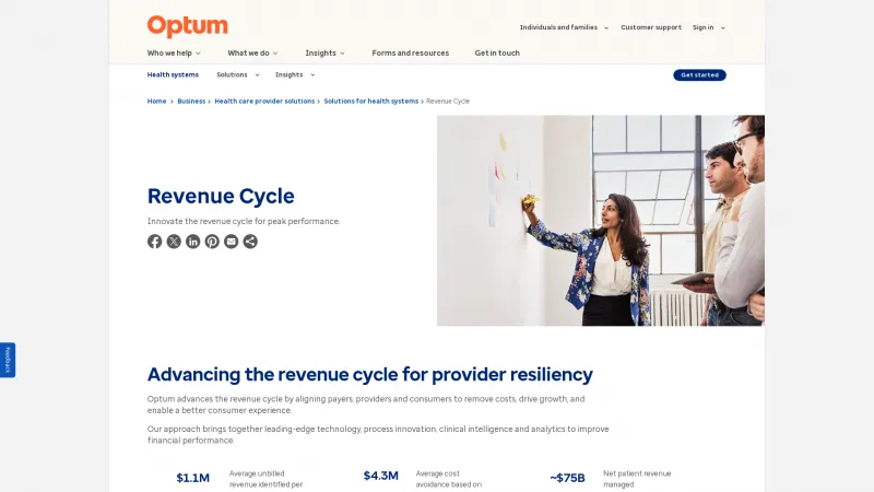 Homepage of Optum360