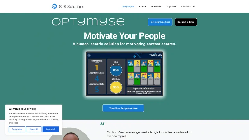 Homepage of Optymyse