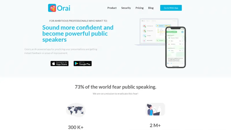 Homepage of Orai