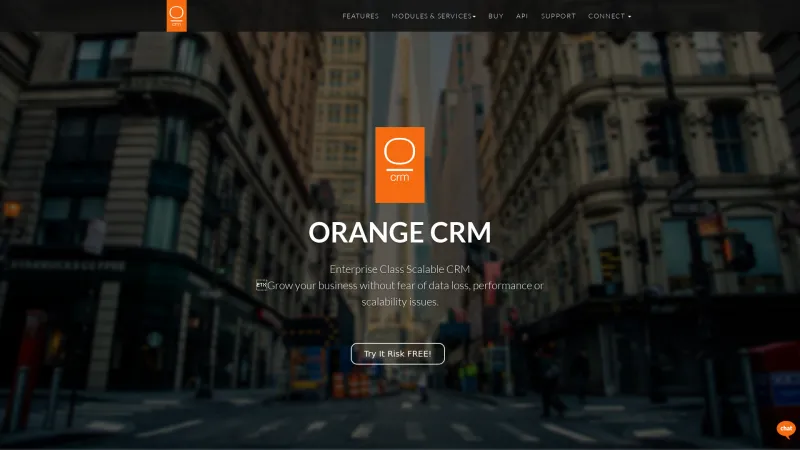 Homepage of OrangeCRM