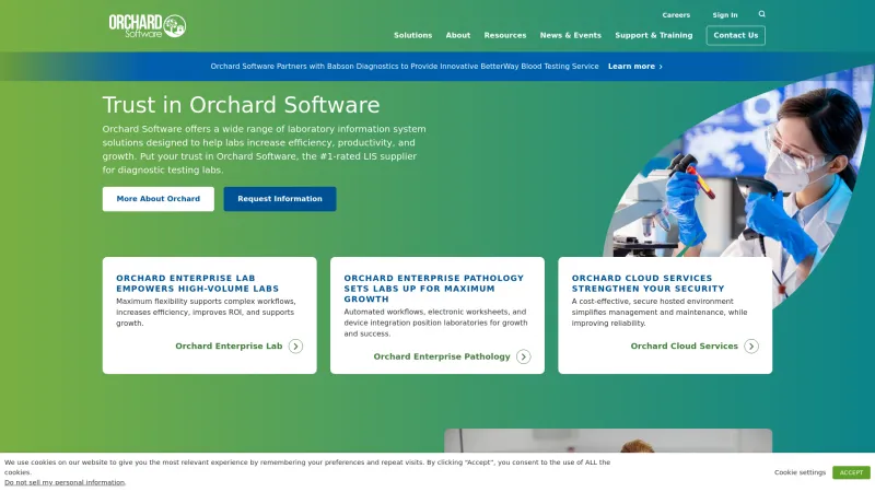 Homepage of Orchard Harvest