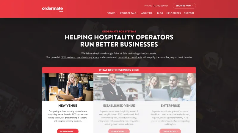 Homepage of OrderMate