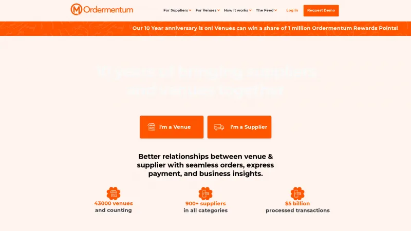 Homepage of Ordermentum