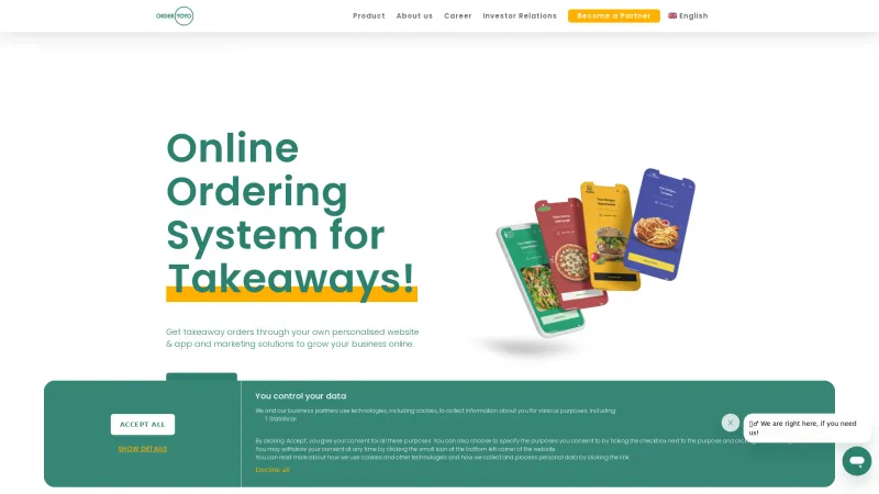 Homepage of OrderYoyo