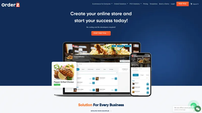 Homepage of OrderZ