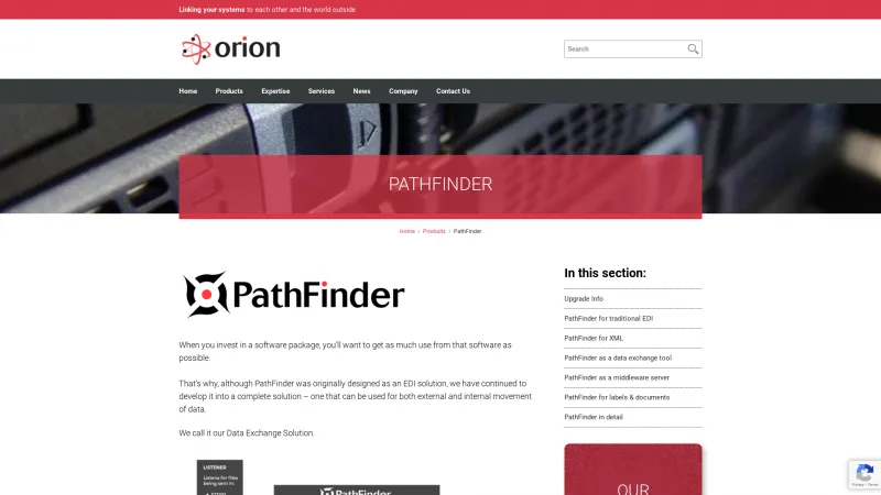 Homepage of PathFinder