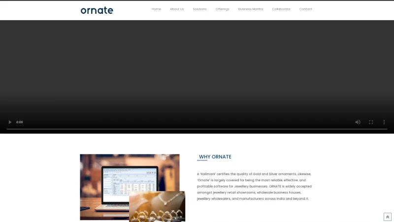 Homepage of ORNATE Software