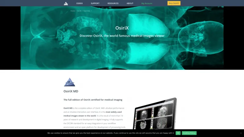 Homepage of Osirix