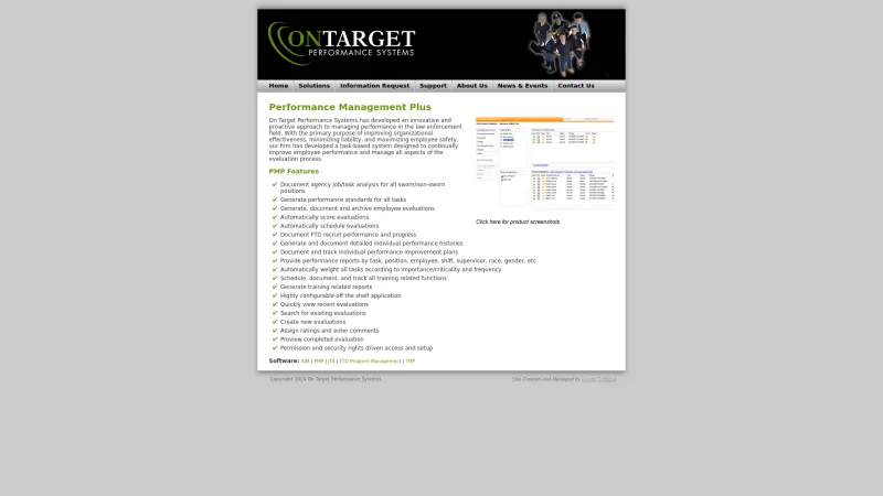 Homepage of Performance Management Plus