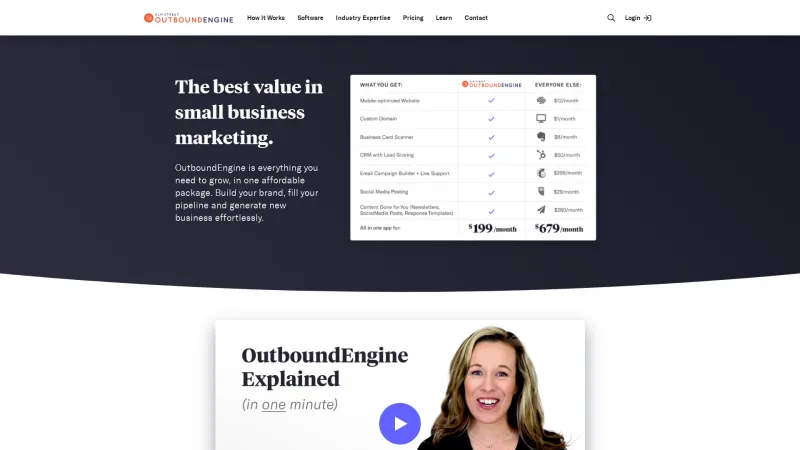 Homepage of OutboundEngine