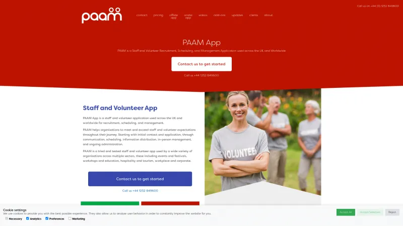 Homepage of PAAM