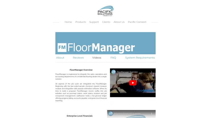 Homepage of FloorManager