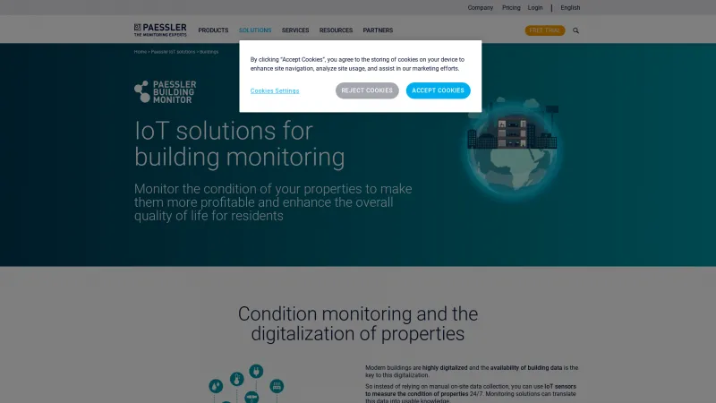 Homepage of Paessler Building Monitor