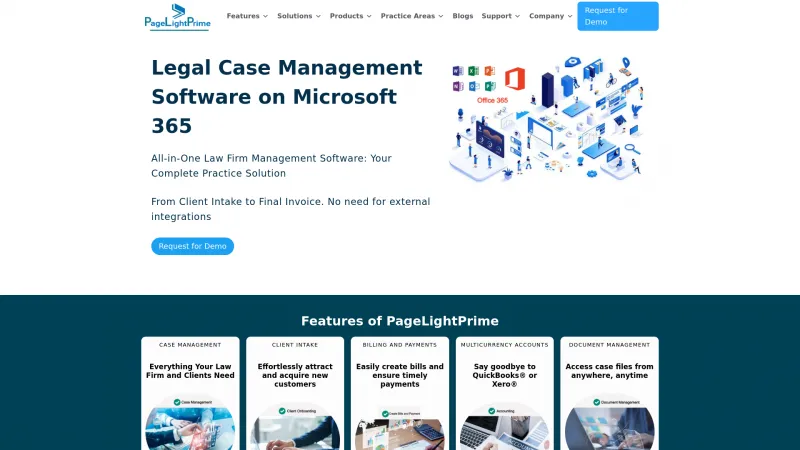 Homepage of PageLightPrime