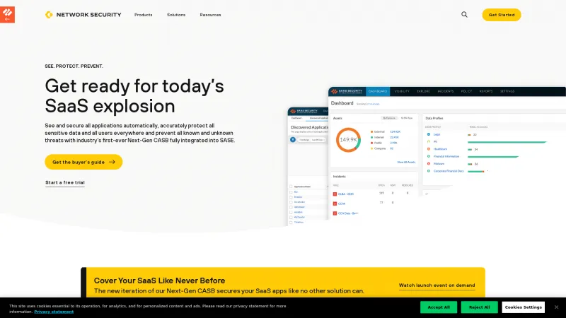 Homepage of Prisma SaaS