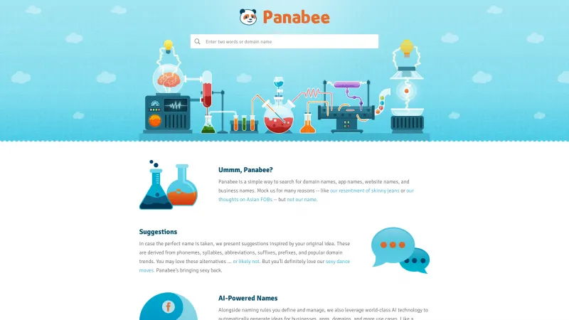 Homepage of Panabee