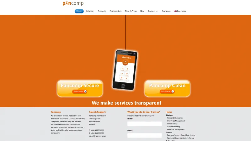 Homepage of PANCOMP Clean