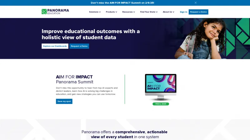 Homepage of Panorama Education